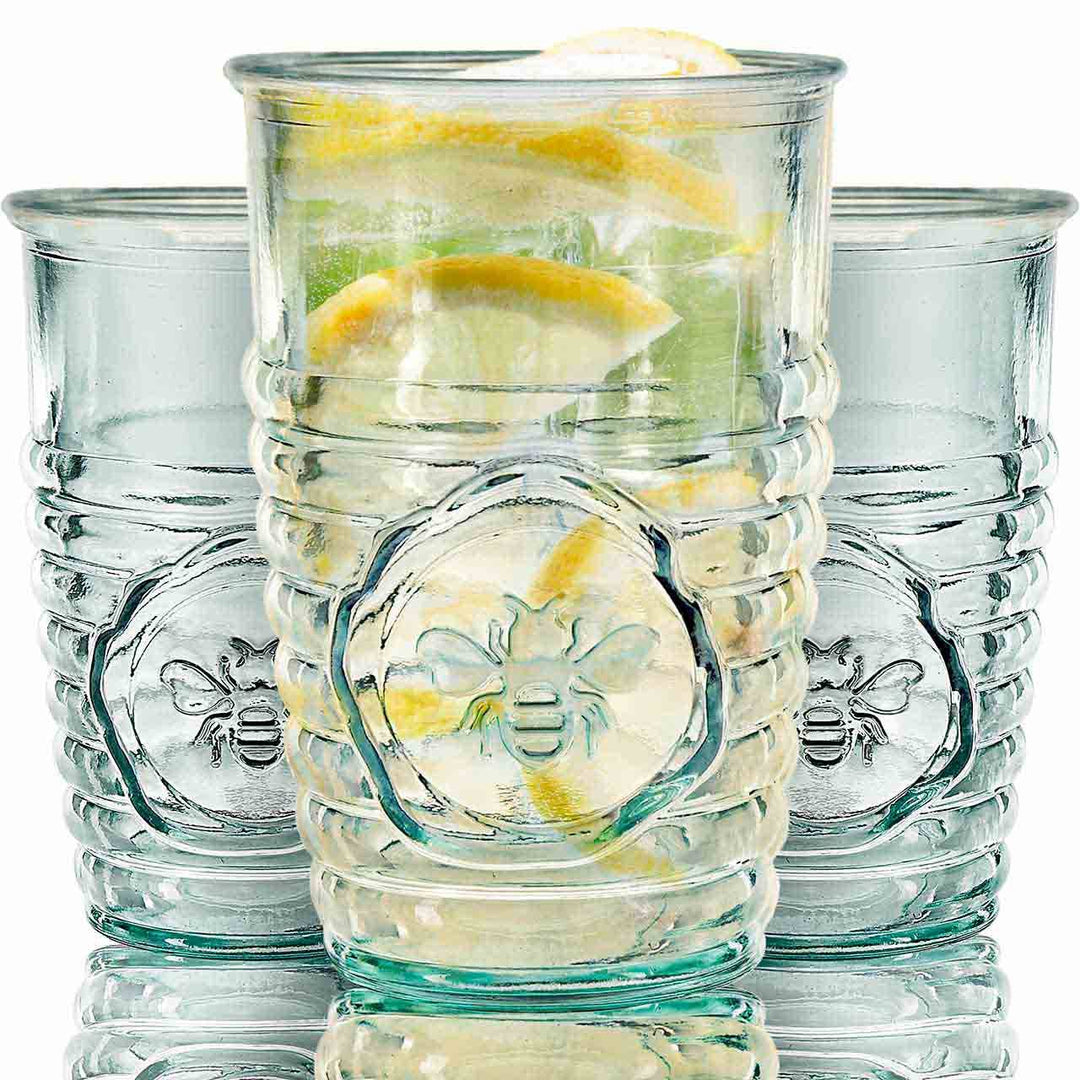 Bee Embossed Glass Tumbler
