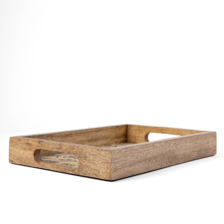 Sunny Poppies Floral Wood Tray