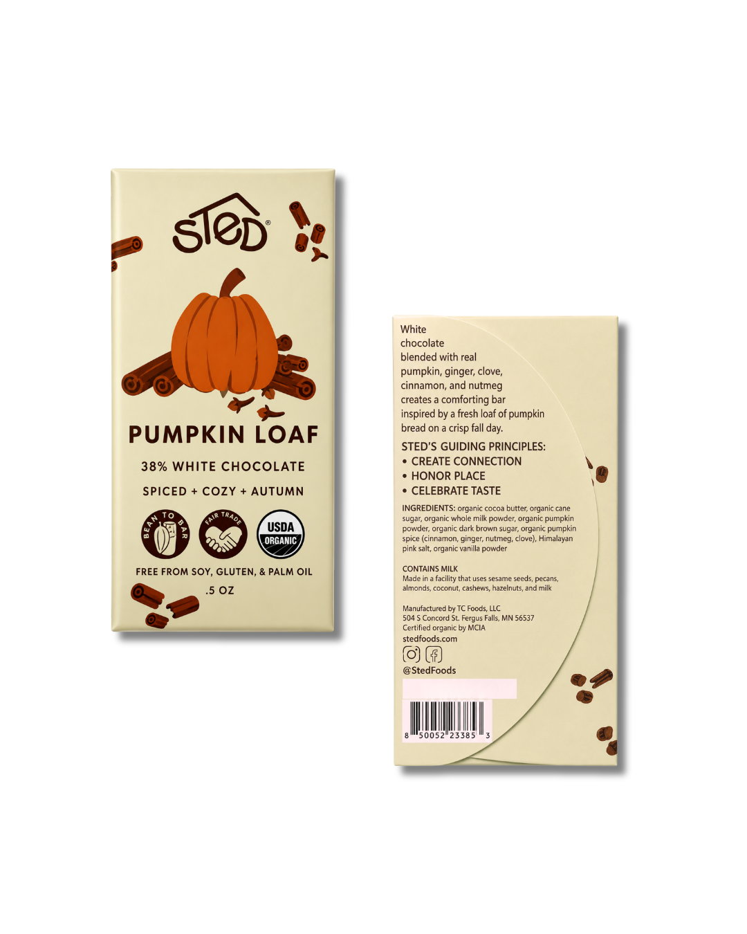 Mini Pumpkin Loaf White Chocolate Bar