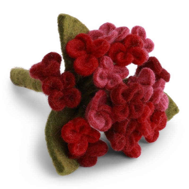 Small Dark Red Wool Hydrangea