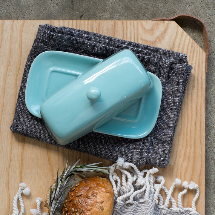 Eggshell Blue Butter Dish