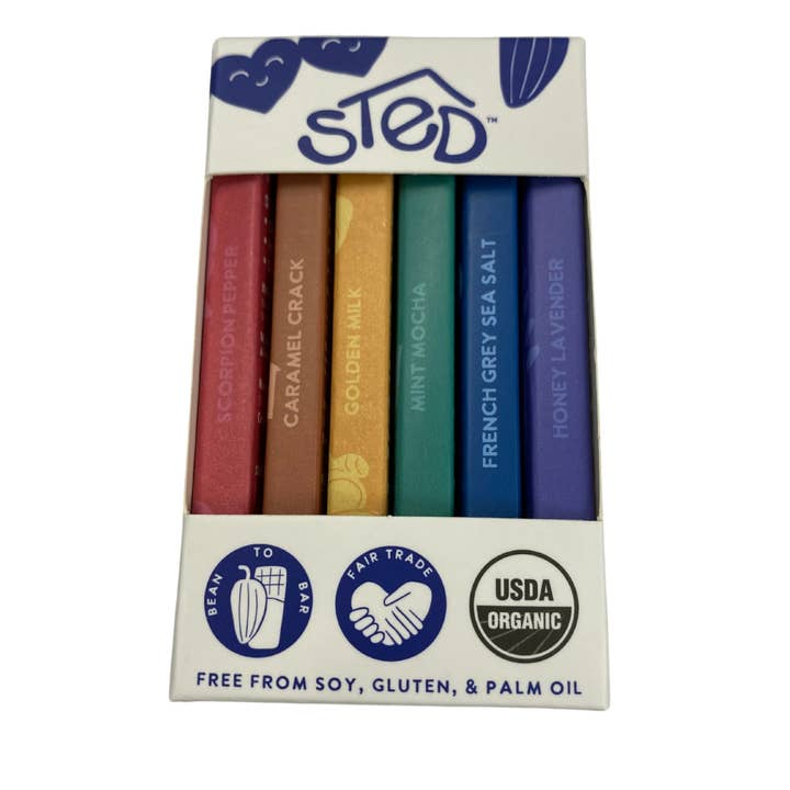6 Mini Chocolate Bars Gift Set - Merry PigletsSted Foods