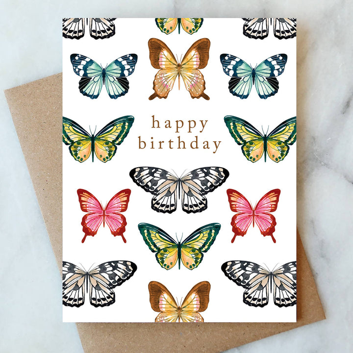 Botanical Butterfly Birthday Greeting Card