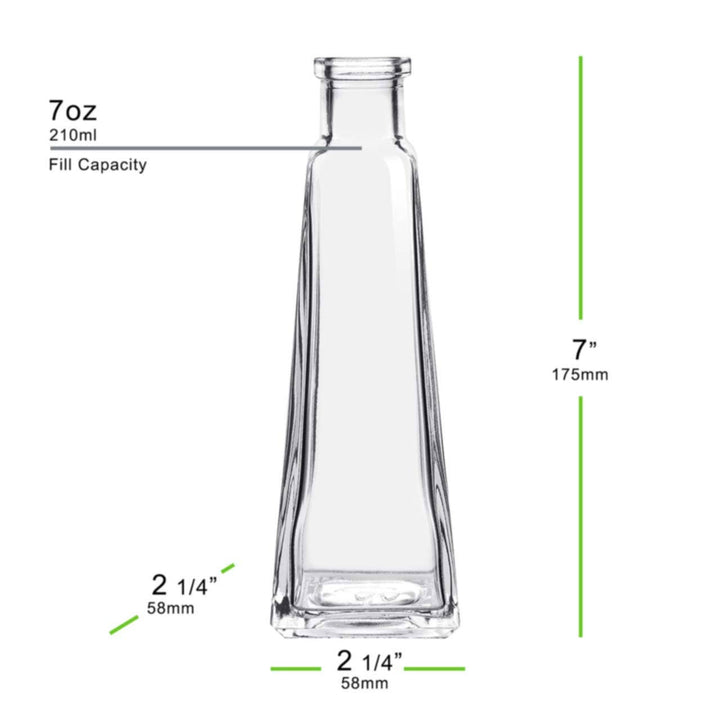 Clear Glass Pyramid Bud Vase