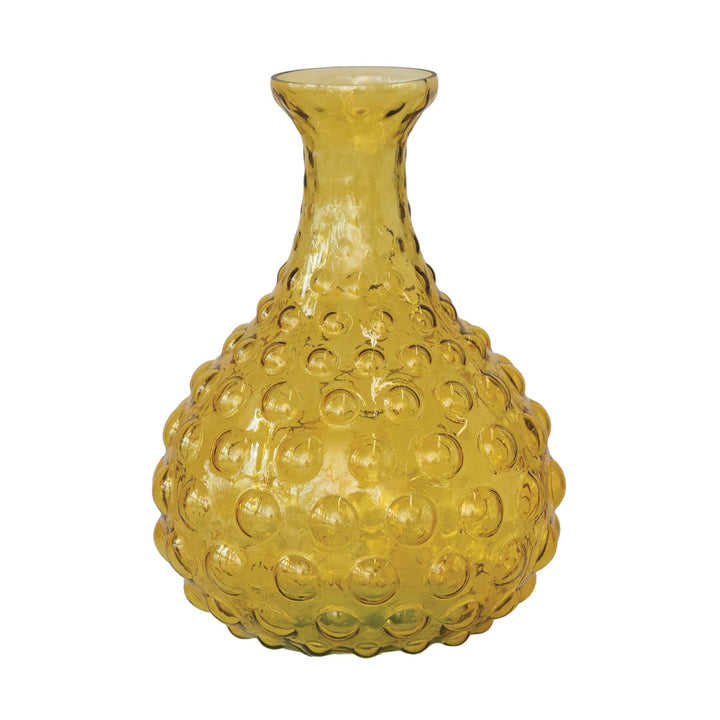Amber Glass Hobnail Vase - Merry PigletsCreative Co-Op