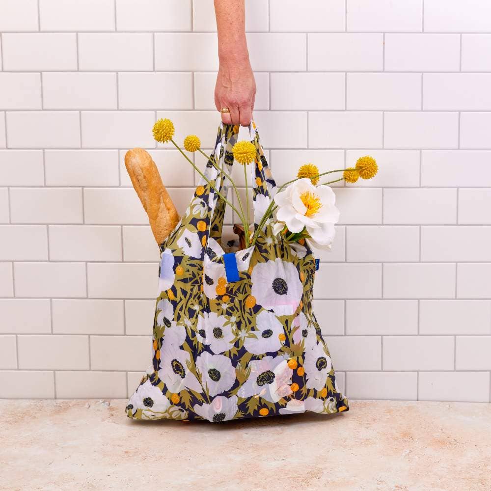 Anemone Poppy Reusable Shopper Tote Bag - Merry Pigletsrockflowerpaper