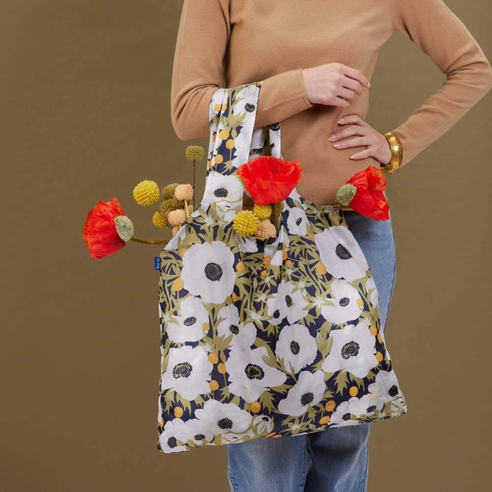 Anemone Poppy Reusable Shopper Tote Bag - Merry Pigletsrockflowerpaper