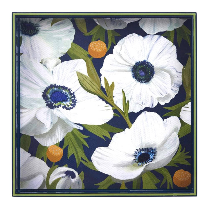 Anemone Poppy Square Tray - Merry Pigletsrockflowerpaper