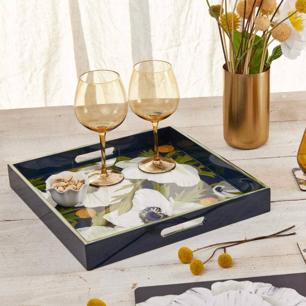 Anemone Poppy Square Tray - Merry Pigletsrockflowerpaper