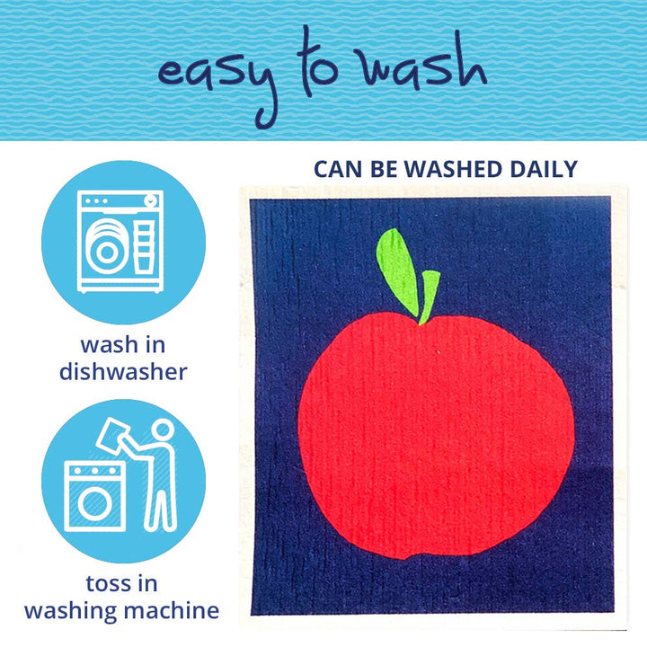 Apples Reusable Sponge - Cloth, Set of 2 - Merry Pigletsrockflowerpaper