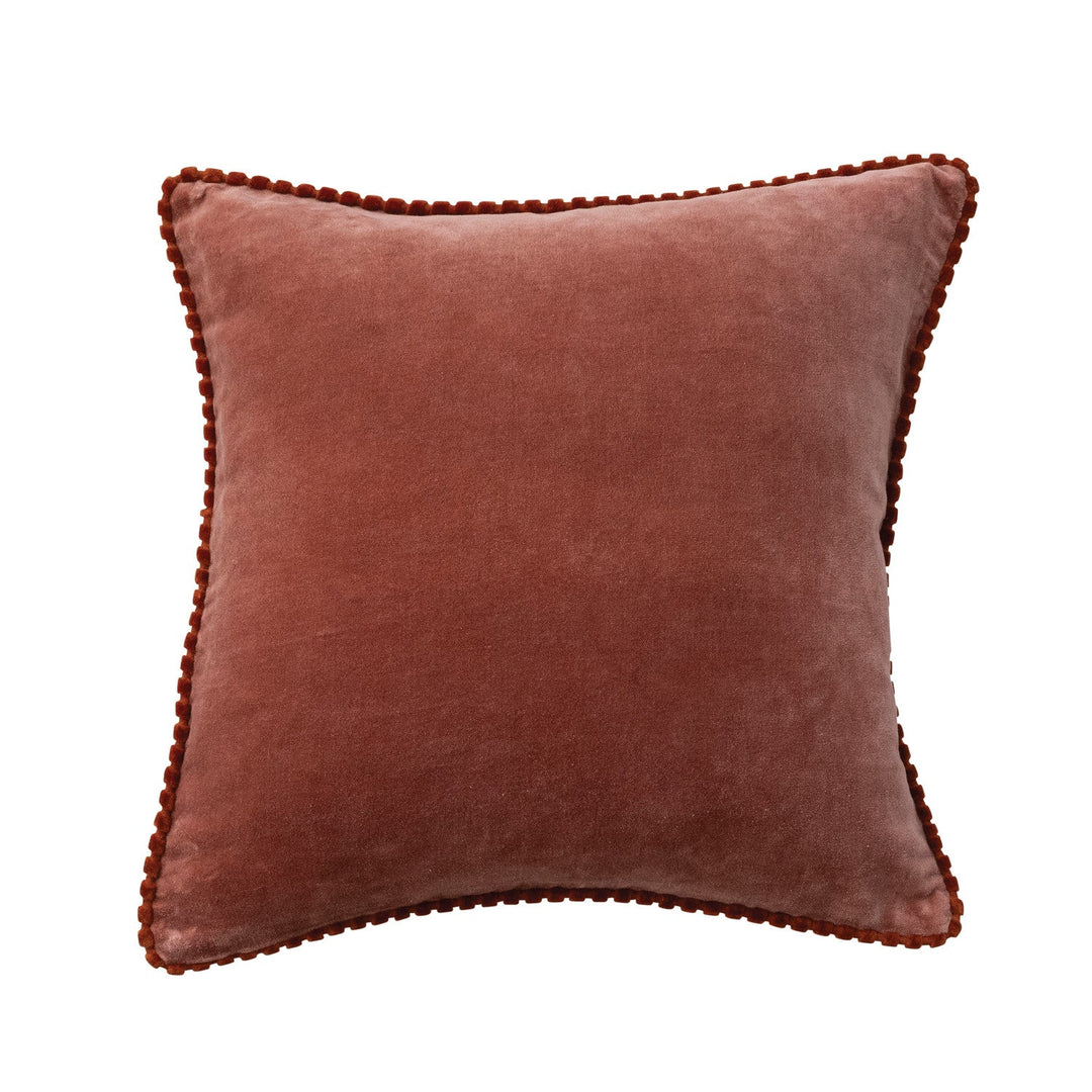 Apricot & Pink Velvet Pillow - Merry PigletsCreative Co-Op