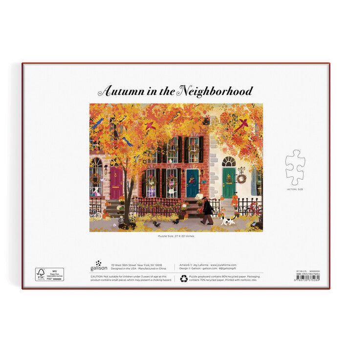 Autumn in the Neighborhood 1000 Piece Puzzle - Merry PigletsGalison
