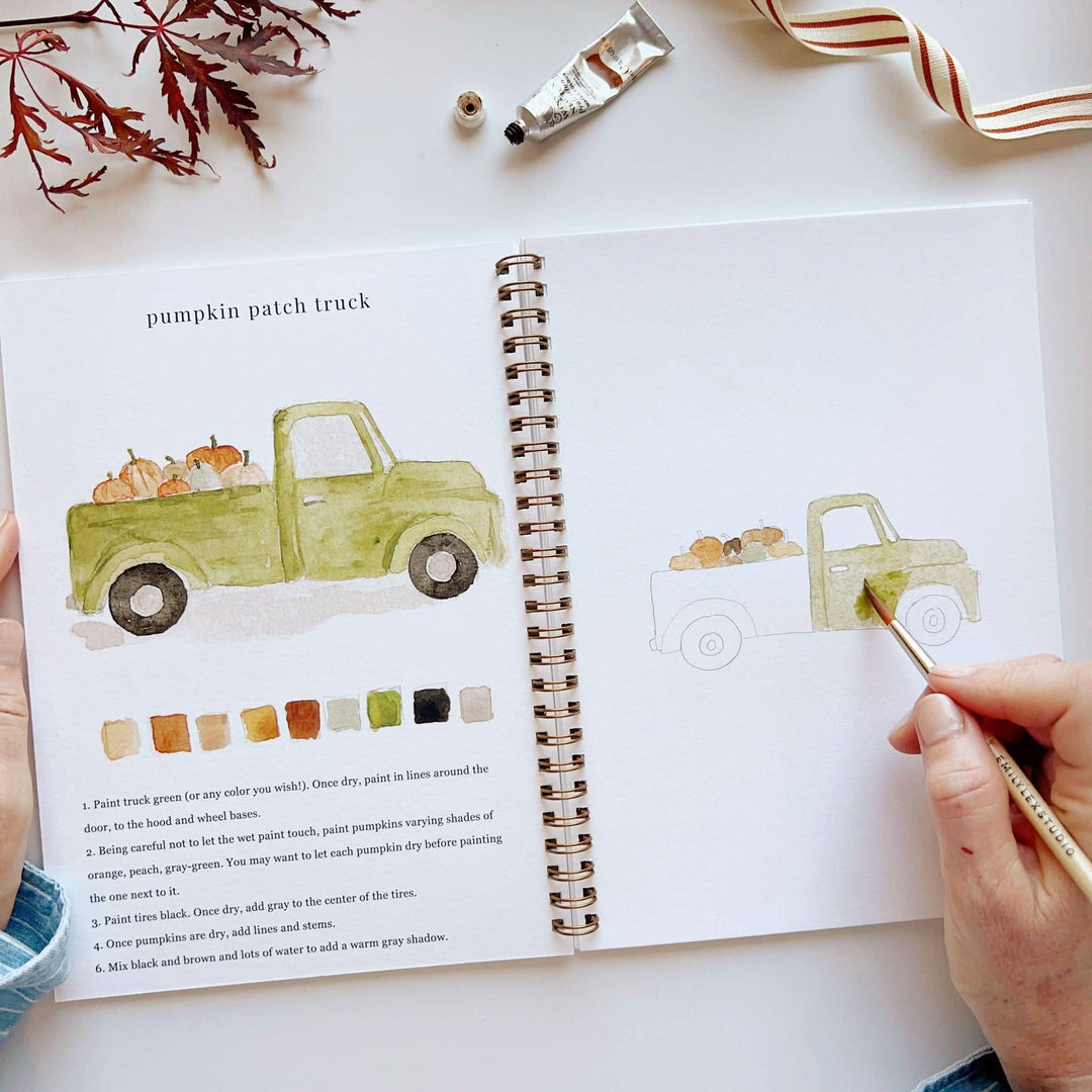 Autumn Watercolor Workbook - Merry Pigletsemily lex studio