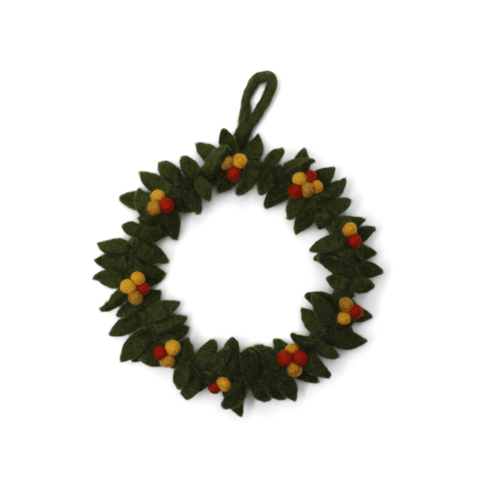Autumn Wool Wreath with Berries - Merry PigletsGry and Sif