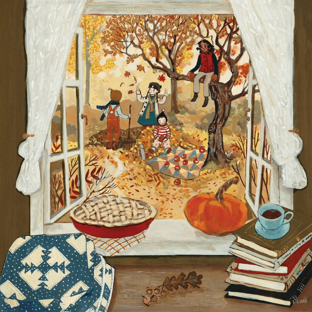 Autumn's Window 100 Piece Mini Puzzle - Merry PigletsNew York Puzzle Company