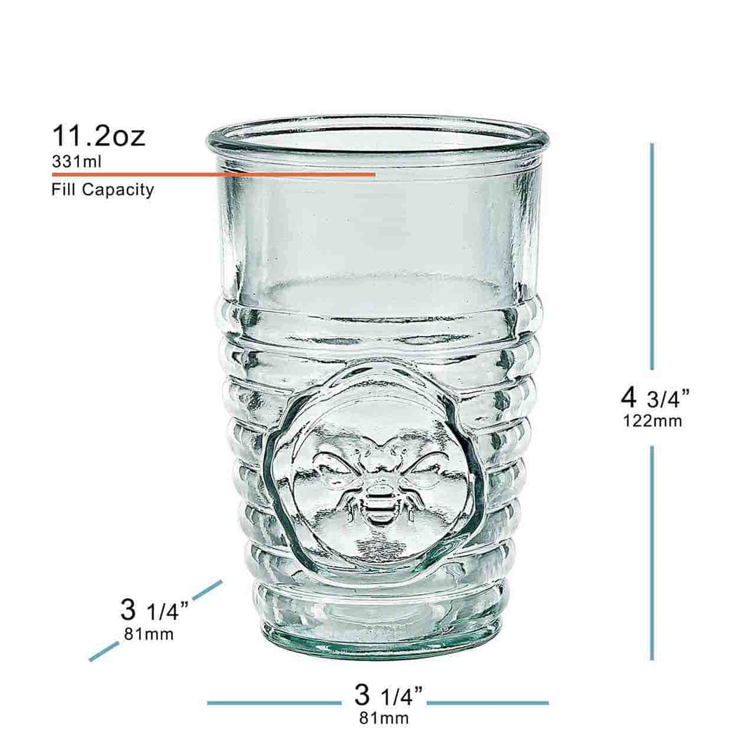 Bee Embossed Glass Tumbler - Merry PigletsCouronne Co.