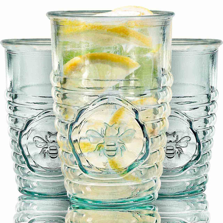 Bee Embossed Glass Tumbler - Merry PigletsCouronne Co.
