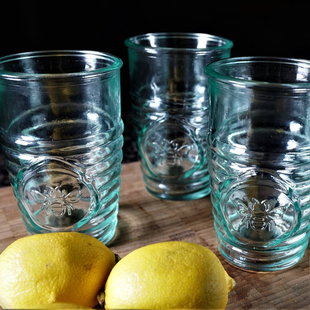 Bee Embossed Glass Tumbler - Merry PigletsCouronne Co.