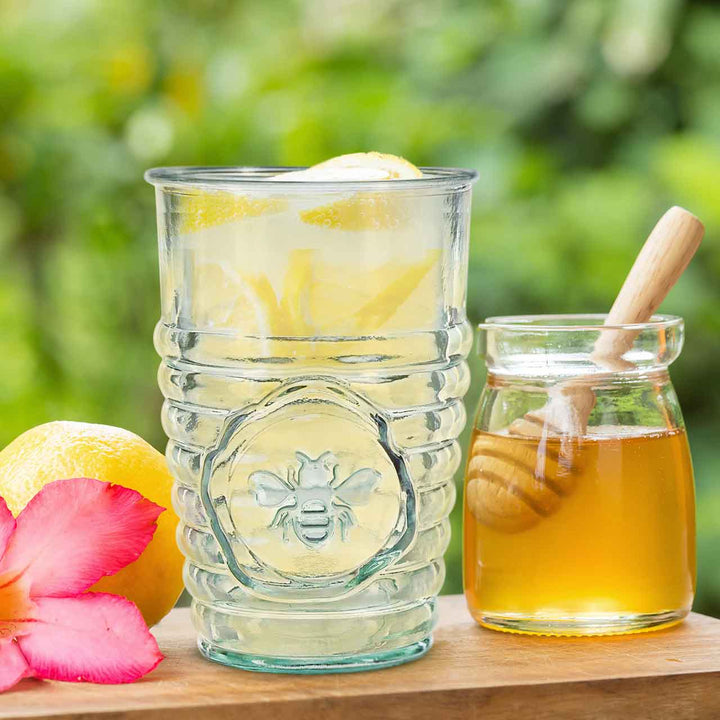 Bee Embossed Glass Tumbler - Merry PigletsCouronne Co.