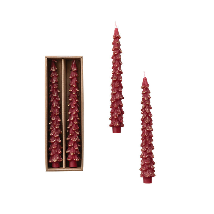 Berry Gold Tree Taper Candles - Merry PigletsCreative Co-Op