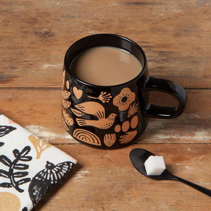 Bird & Nature Imprint Stoneware Mug - Merry PigletsDanica Studio