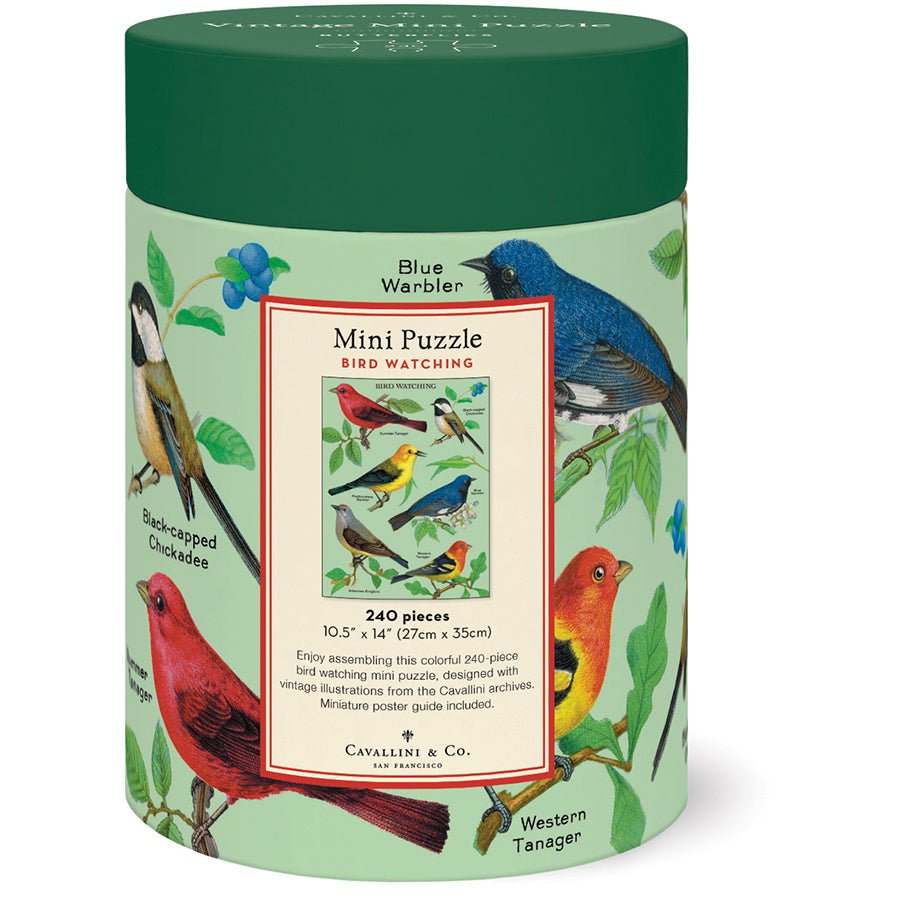 Bird Watching Mini Puzzle - Merry Piglets Cavallini Papers & Co.