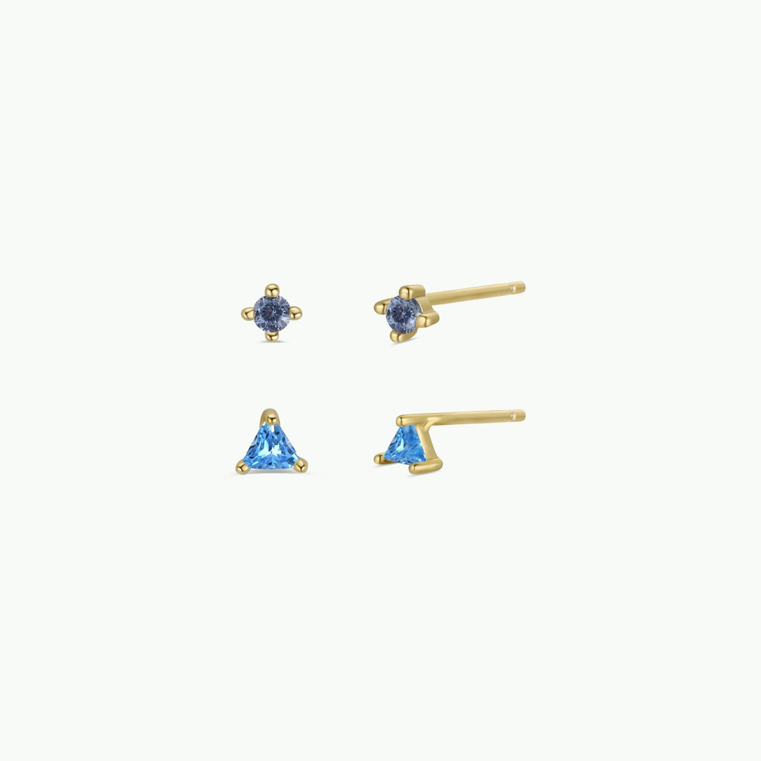 Birthstone Stud Gold Earrings Set - Merry PigletsJaxKelly
