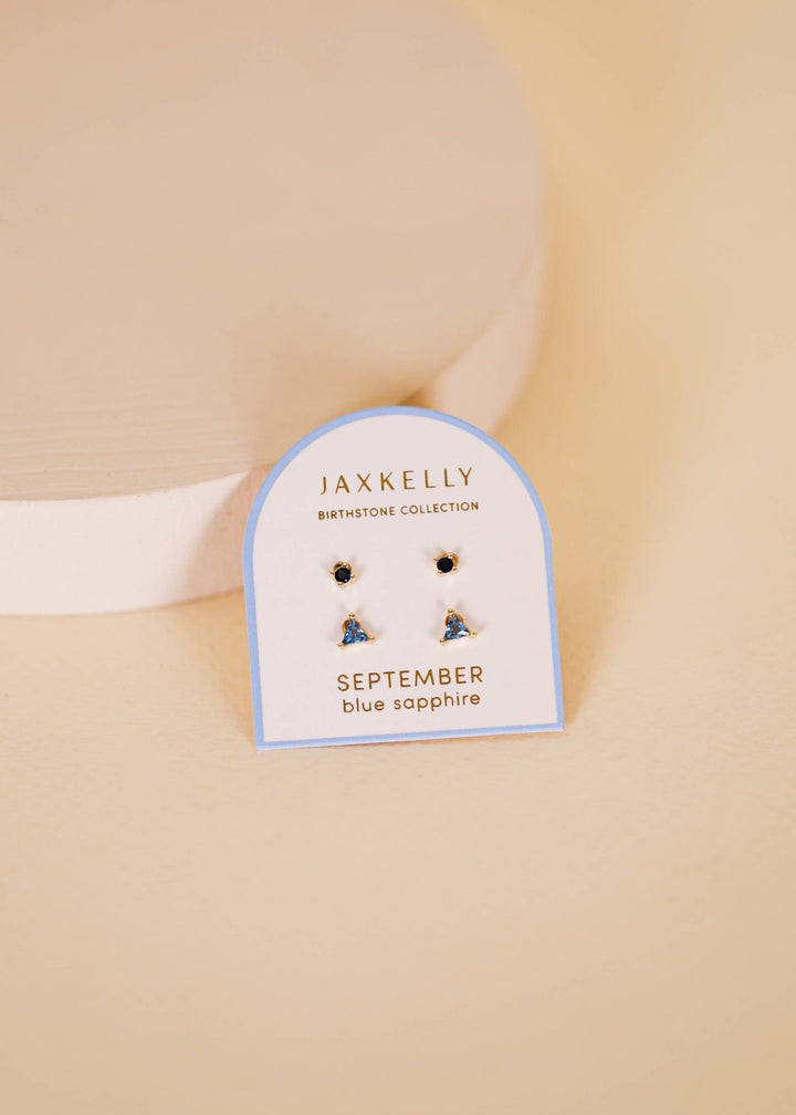 Birthstone Stud Gold Earrings Set - Merry PigletsJaxKelly