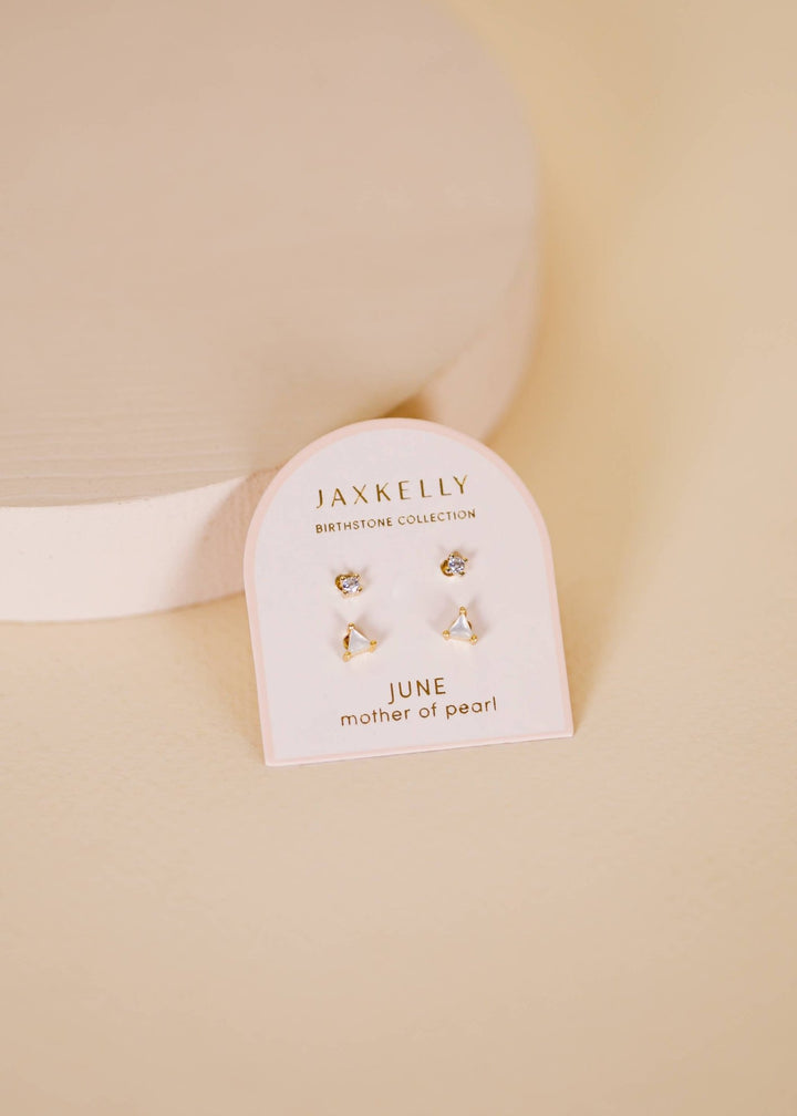 Birthstone Stud Gold Earrings Set - Merry PigletsJaxKelly
