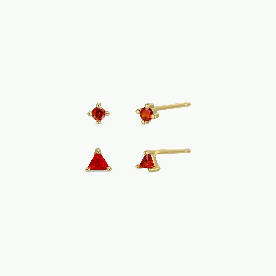 Birthstone Stud Gold Earrings Set - Merry PigletsJaxKelly