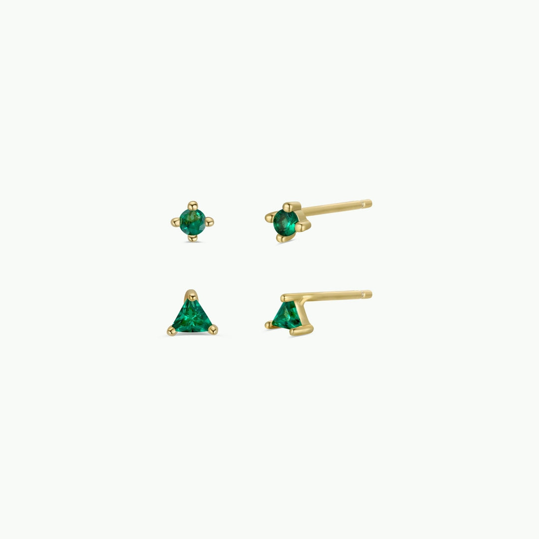 Birthstone Stud Gold Earrings Set - Merry PigletsJaxKelly