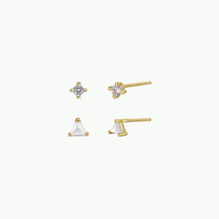 Birthstone Stud Gold Earrings Set - Merry PigletsJaxKelly