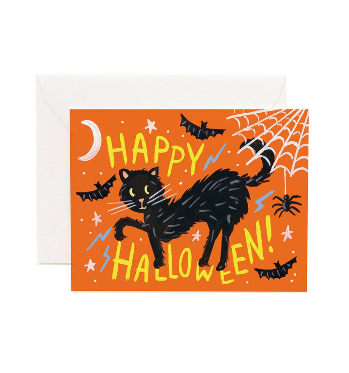 Black Cat Greeting Card - Merry PigletsRifle Paper Co.