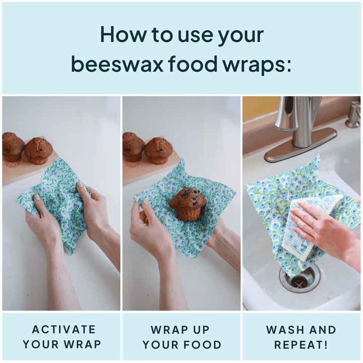 Blue Beeswax Wrap Variety Set - Merry PigletsNATURE BEE