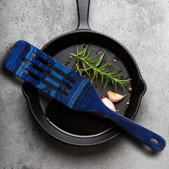 Blue Birch Wood Spatula - Merry PigletsTotally Bamboo