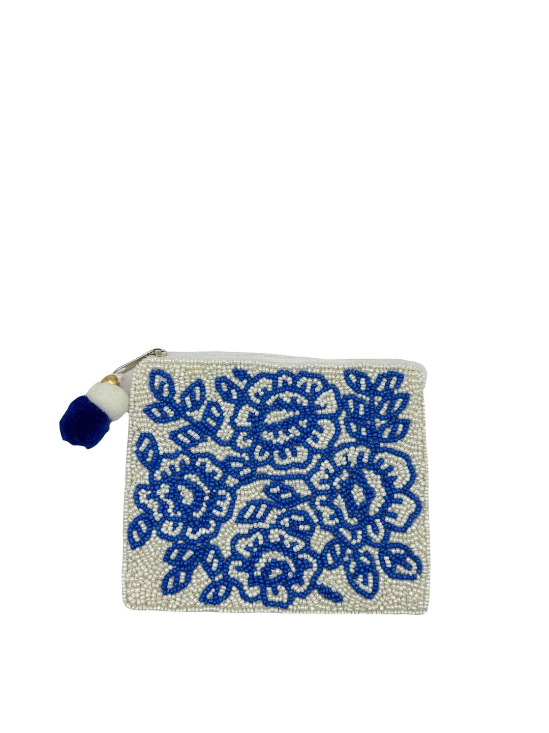 Blue Floral Beaded Coin Purse - Merry PigletsPizzazz, Inc.