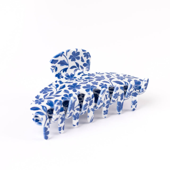 Blue Porcelain Floral Claw Clip - Merry PigletsElyse Breanne Design