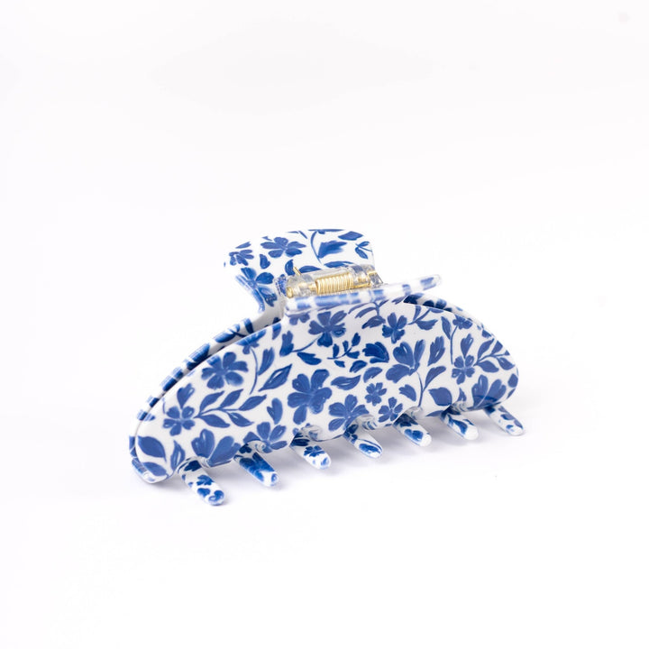 Blue Porcelain Floral Claw Clip - Merry PigletsElyse Breanne Design