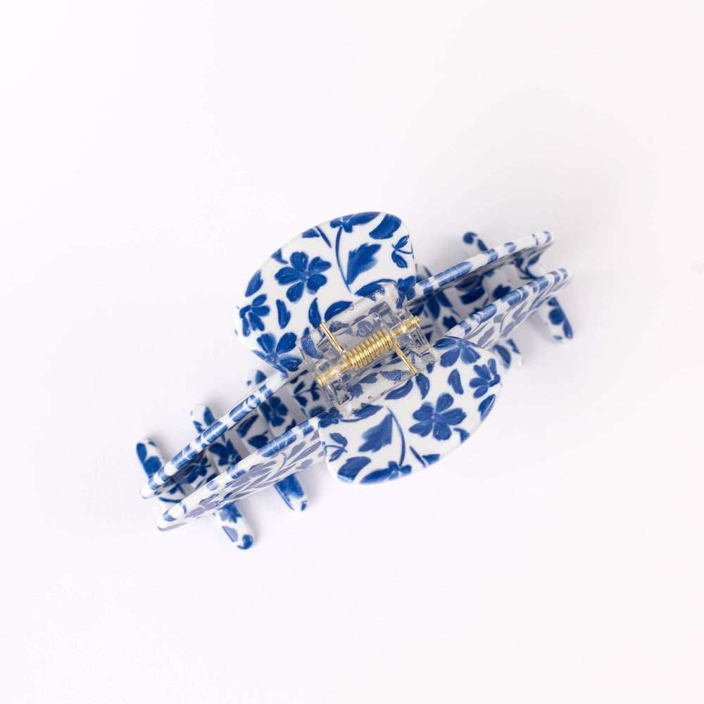 Blue Porcelain Floral Claw Clip - Merry PigletsElyse Breanne Design