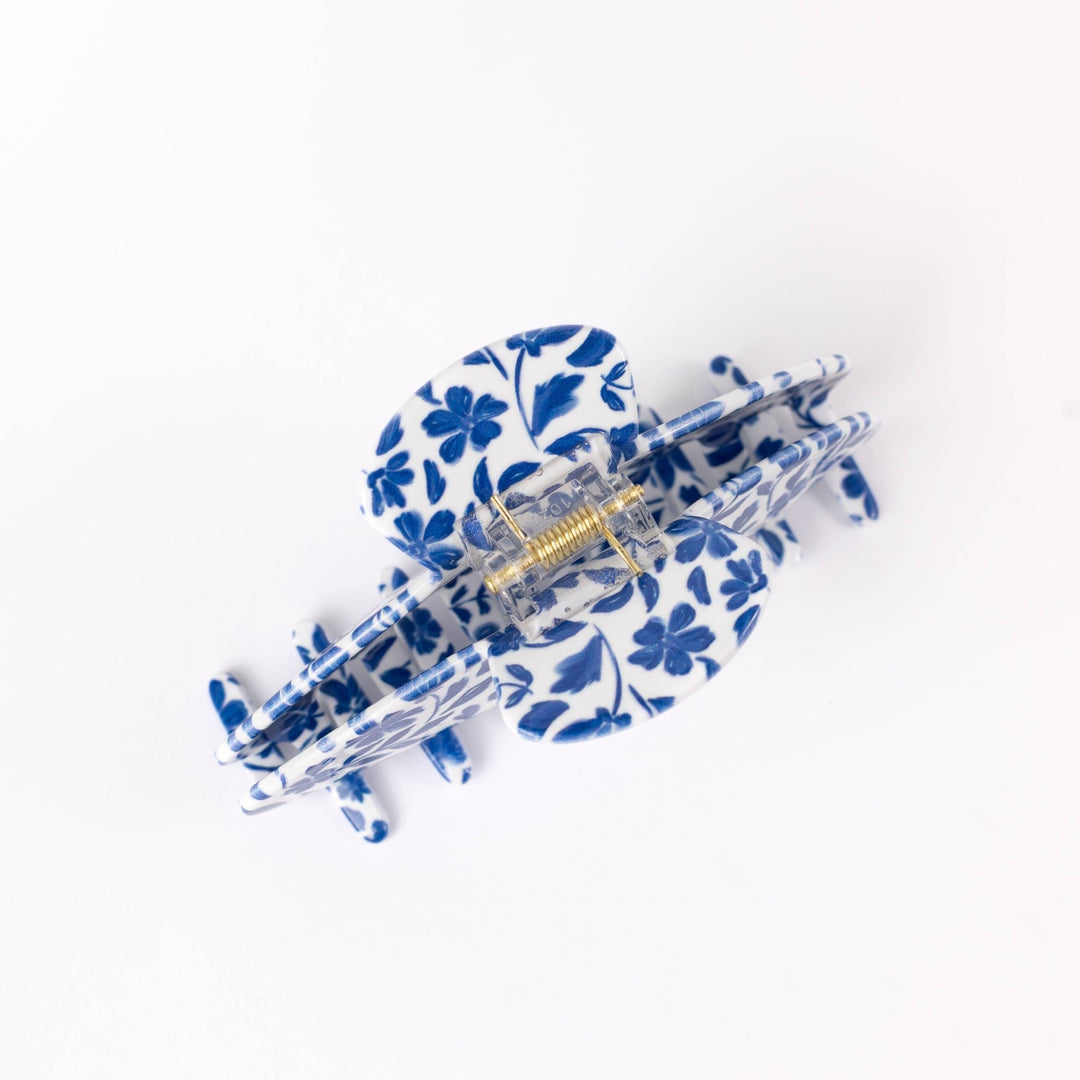 Blue Porcelain Floral Claw Clip - Merry PigletsElyse Breanne Design