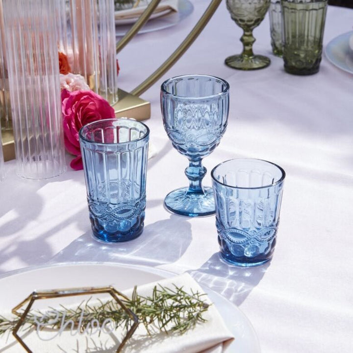 Blue Pressed Goblet - Merry PigletsAccent Decor