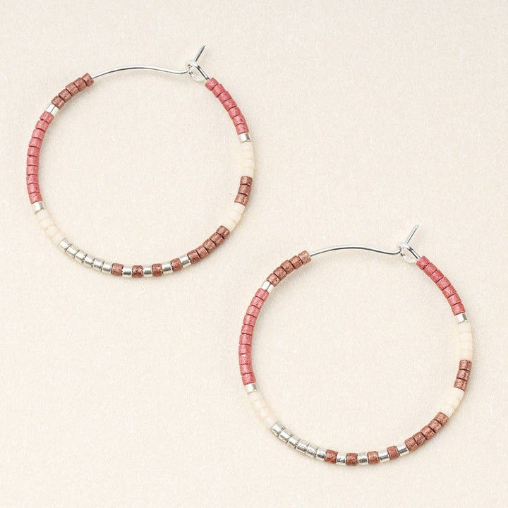 Blush Silver Beaded Hoop Earrings - Merry PigletsScout Curated Wears