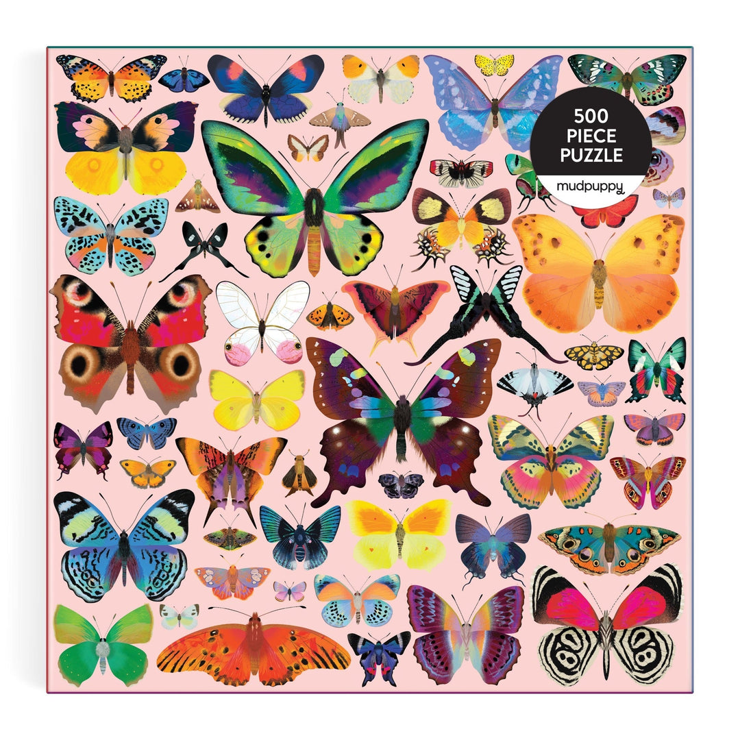 Brilliant Butterflies 500 Piece Puzzle - Merry PigletsMudpuppy