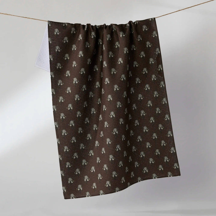 Brown Foraged Geometry Tea Towel - Merry PigletsGeometry