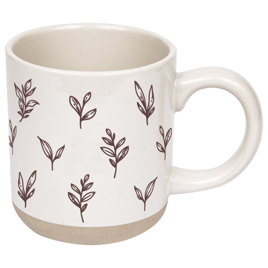 Brown Leaves Stoneware Coffee Mug - Merry PigletsSweet Water Decor