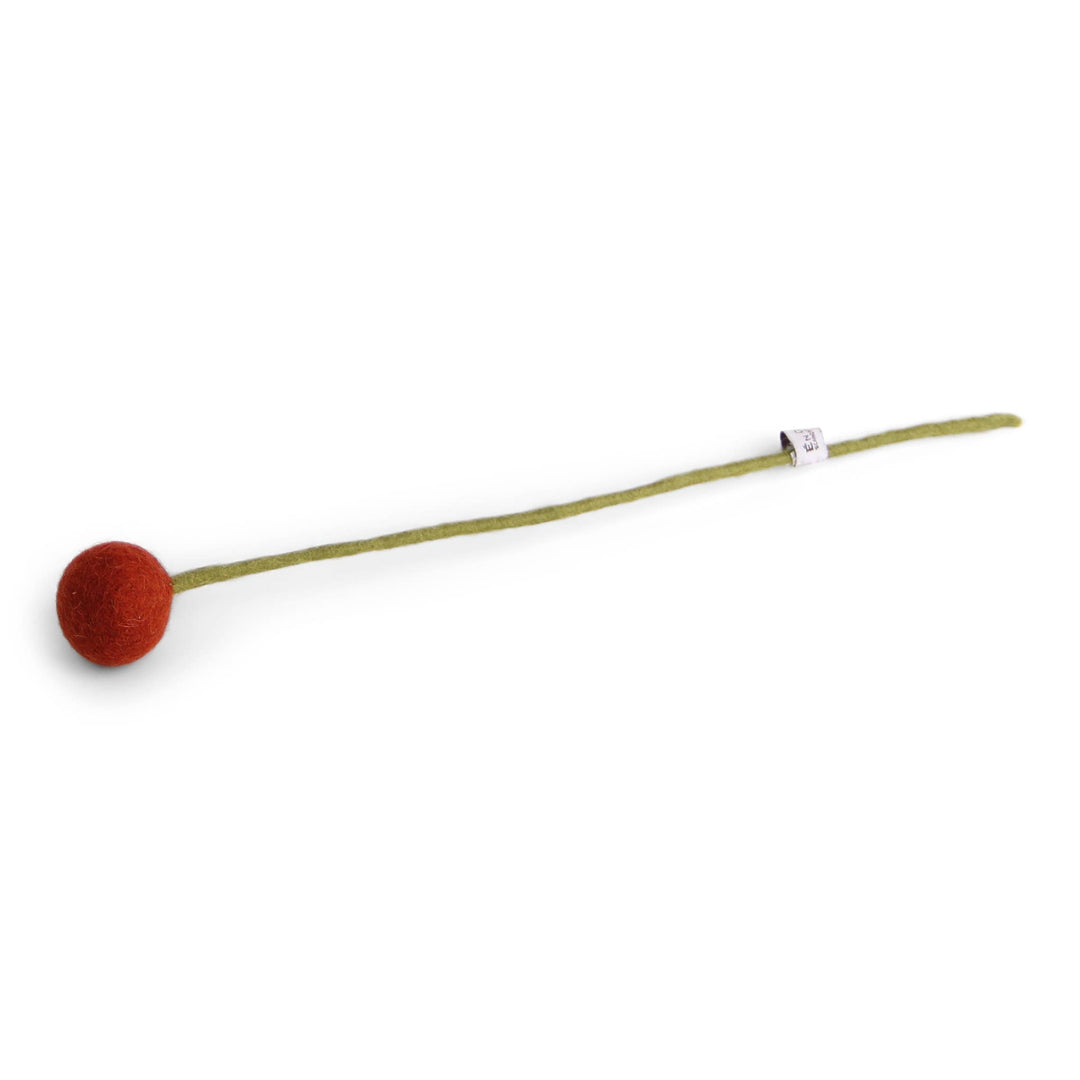 Brown Orange Wool Pom Flower Large - Merry PigletsGry and Sif