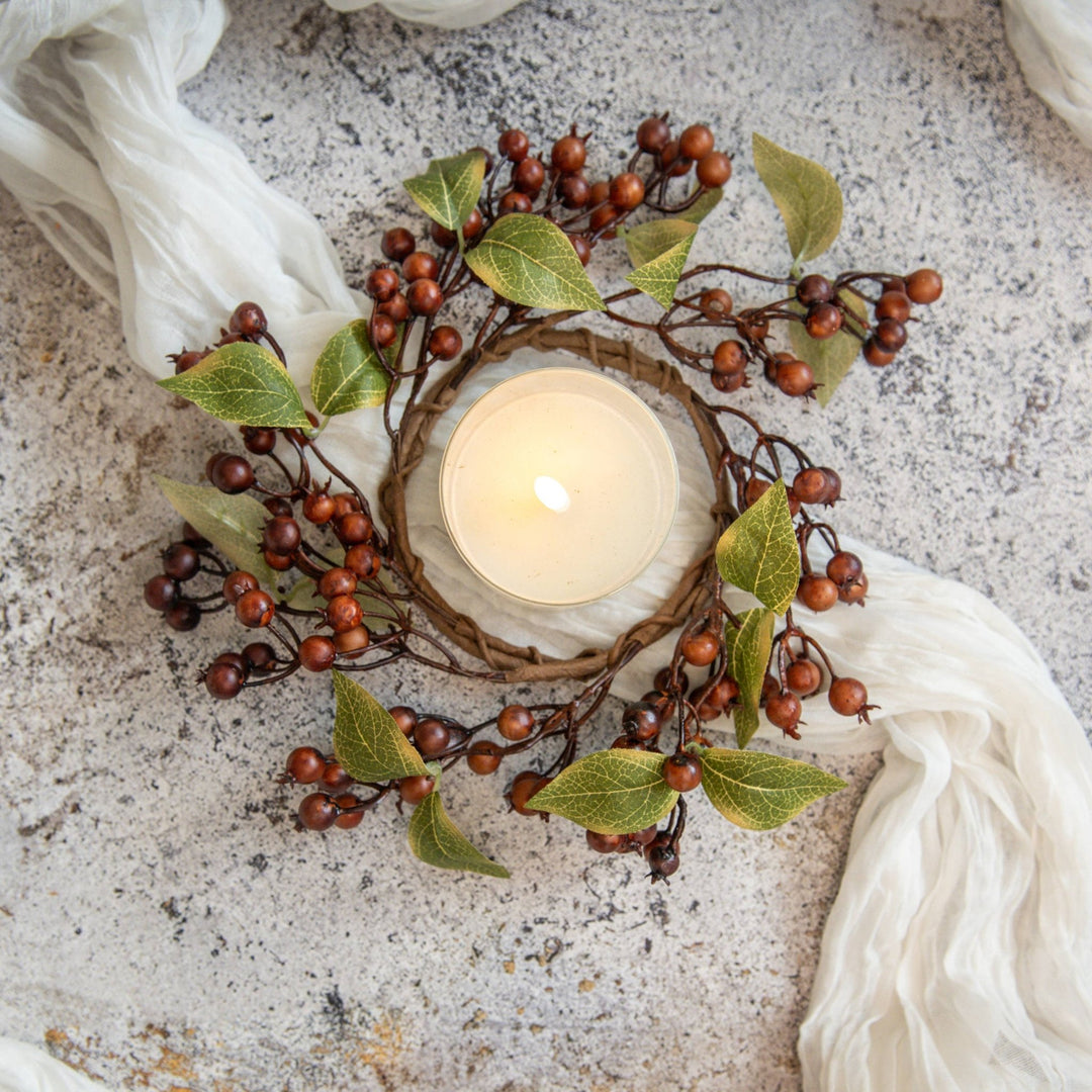 Brown Rose Hips Candle Ring - Merry PigletsRagon House