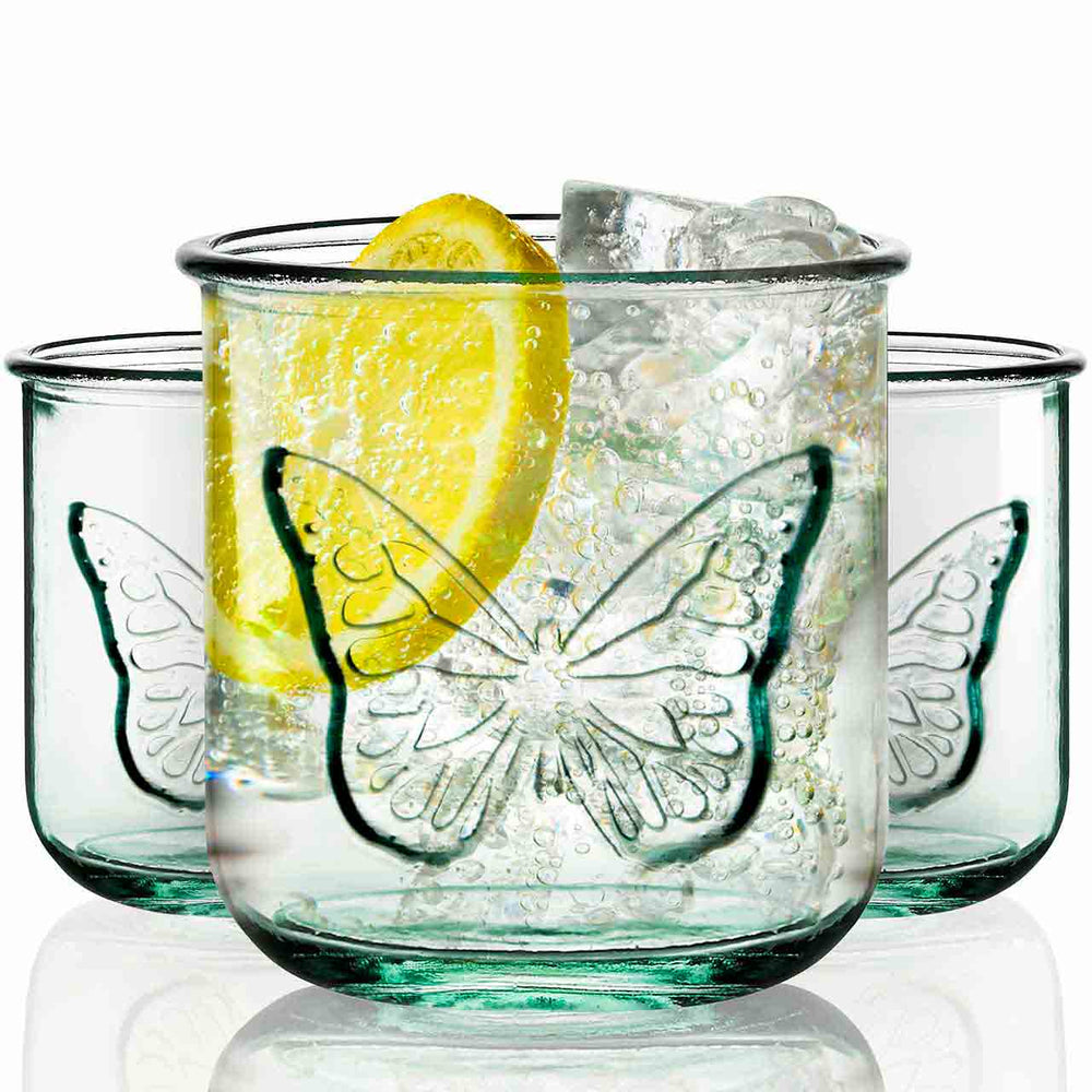 Butterfly Glass Tumbler - Merry PigletsCouronne Co.