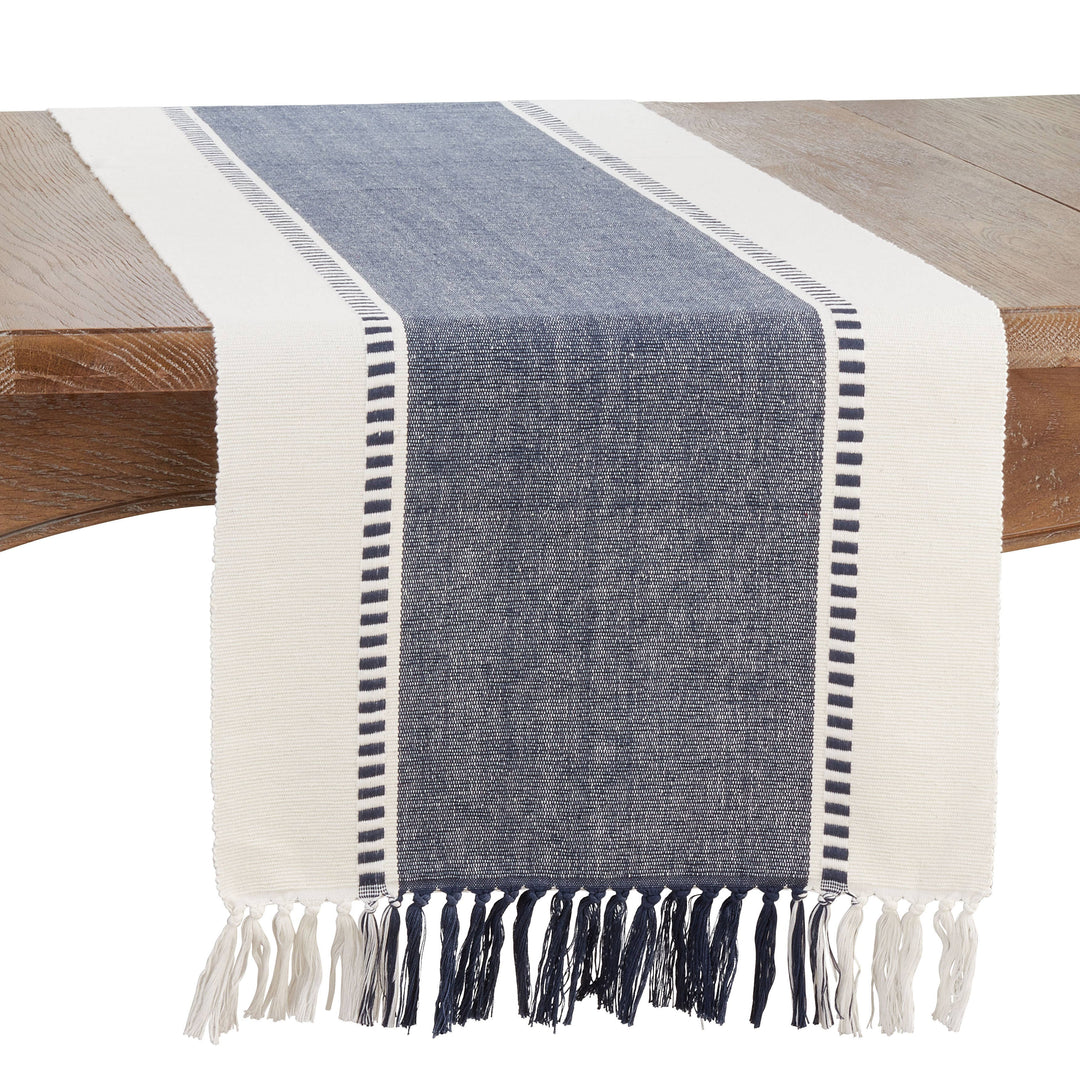 Navy Blue Stripe Table Runner