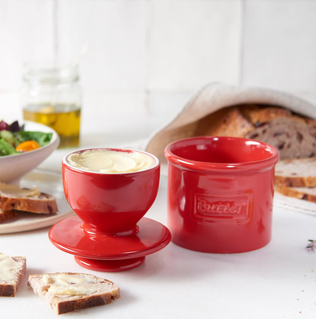 Cafe Maraschino Red Butter Bell Crock - Merry PigletsThe Original Butter Bell® Crock